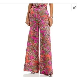 L’Agence Gavin silk paisley wide leg pants